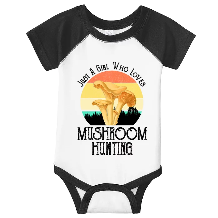 Just A Who Loves Mushroom Hunting Funny Mushroom Hunter Cute Gift Infant Baby Jersey Bodysuit