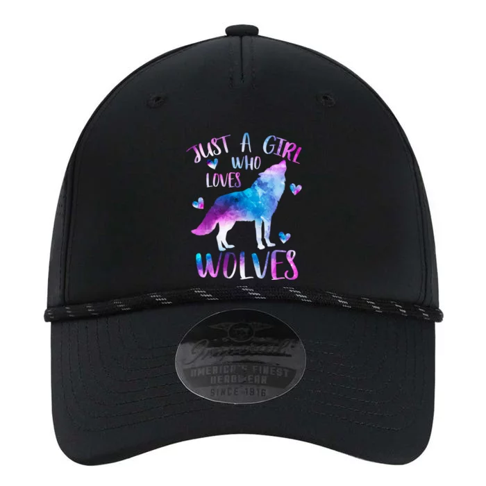 Just A Who Loves Wolves Watercolor Cute Wolf Love Cool Gift Performance The Dyno Cap