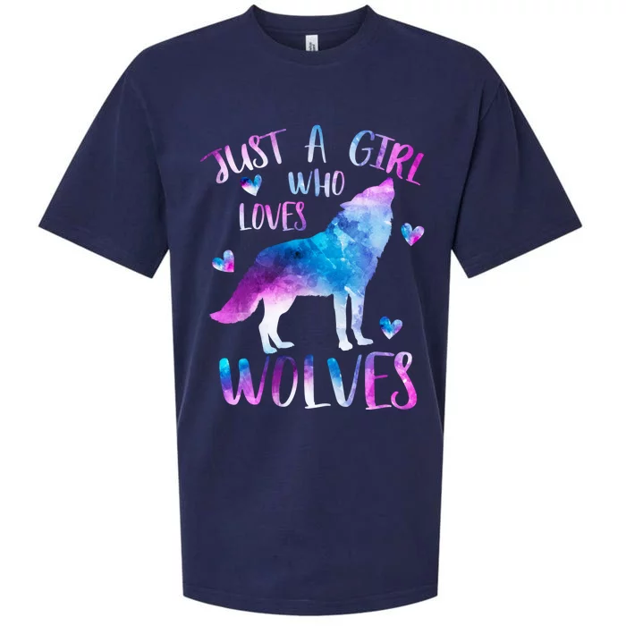 Just A Who Loves Wolves Watercolor Cute Wolf Love Cool Gift Sueded Cloud Jersey T-Shirt