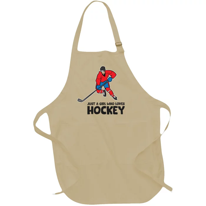 Just A Who Loves Ice Hockeys Funny Hockey Gift Full-Length Apron With Pocket