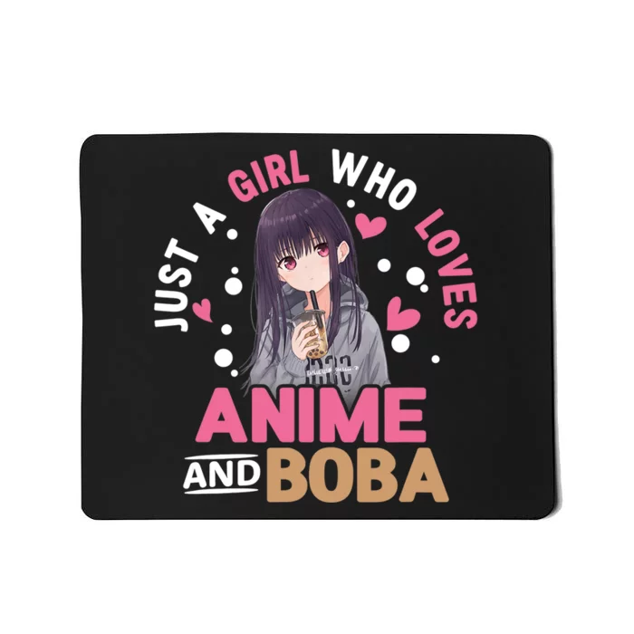 Just A Who Loves Anime And Boba Tea Anime Merch Mousepad