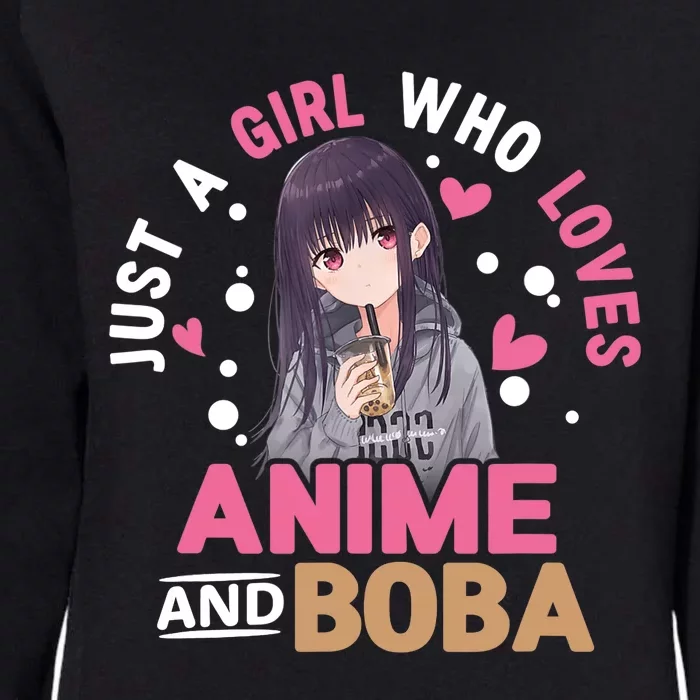 Just A Who Loves Anime And Boba Tea Anime Merch Womens California Wash Sweatshirt