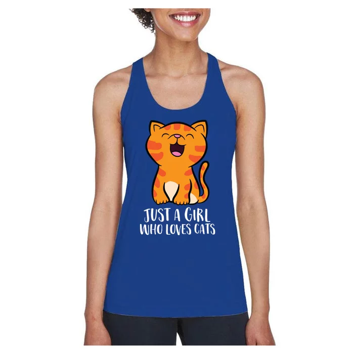 Just A Who Loves Cats Gift Women's Racerback Tank