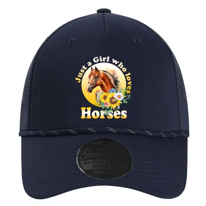 Just AGirl Who Loves Horses Sunflower Cute Gift Performance The Dyno Cap