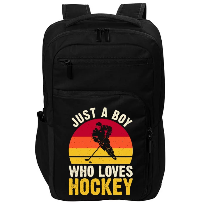 Just A Who Loves Hockey Ice Hockey Player Cool Gift Impact Tech Backpack