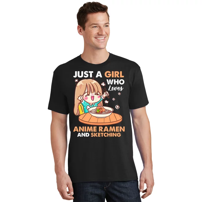 Just A Who Loves Anime Ra And Sketching Gifts Girls T-Shirt