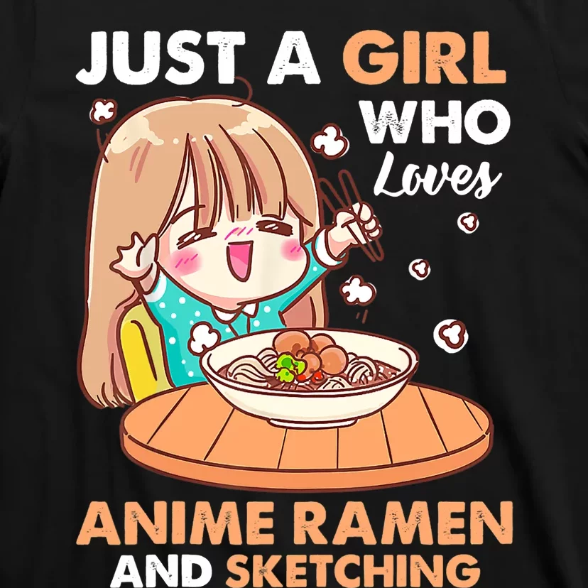 Just A Who Loves Anime Ra And Sketching Gifts Girls T-Shirt