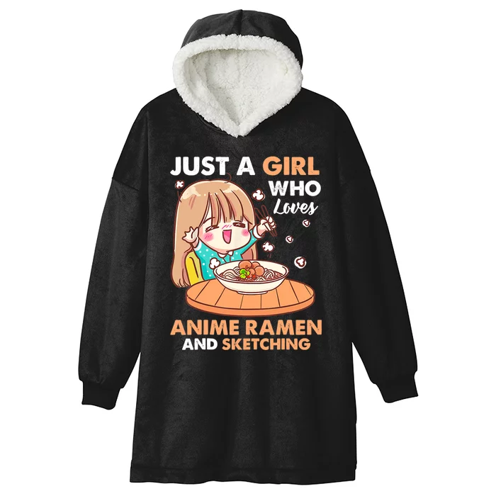 Just A Who Loves Anime Ra And Sketching Gifts Girls Hooded Wearable Blanket