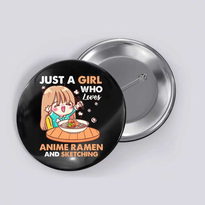 Just A Who Loves Anime Ra And Sketching Gifts Girls Button