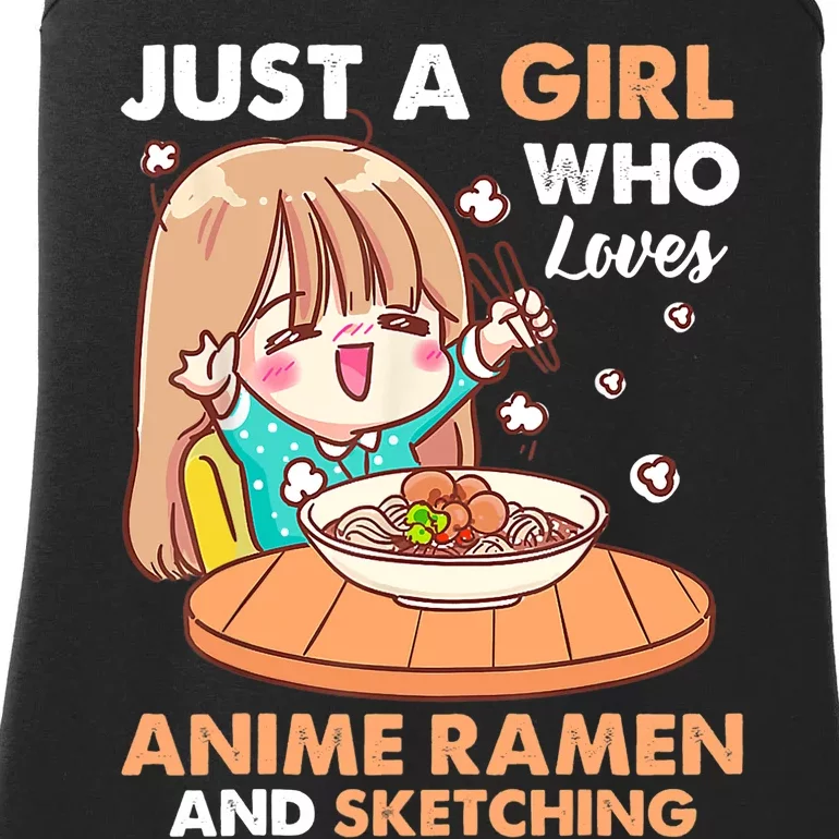 Just A Who Loves Anime Ra And Sketching Gifts Girls Ladies Essential Tank