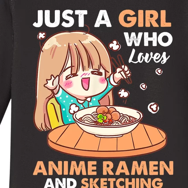 Just A Who Loves Anime Ra And Sketching Gifts Girls Baby Long Sleeve Bodysuit