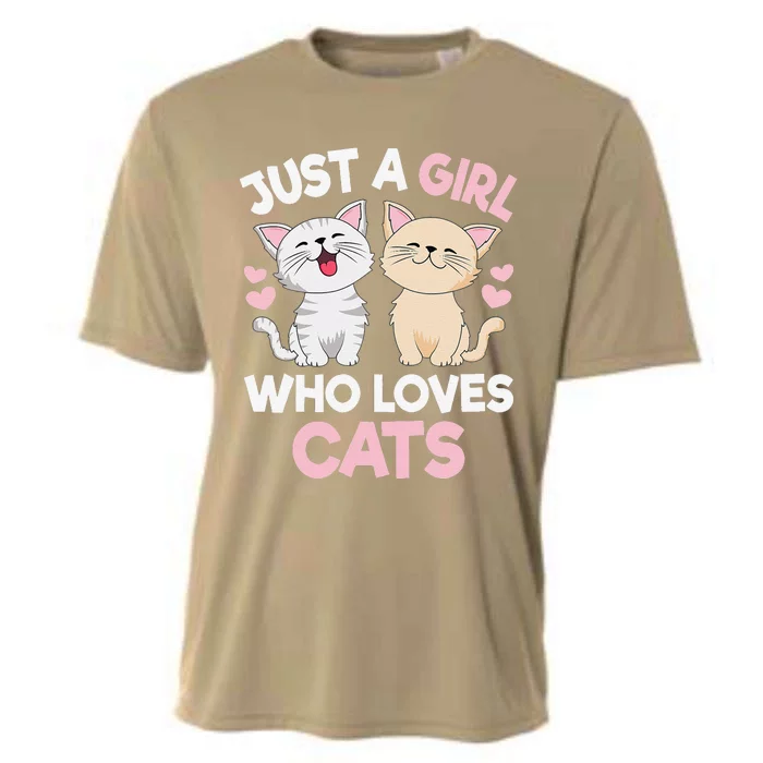 Just A Who Loves Cats Cute Cat Lover Kitty Cooling Performance Crew T-Shirt