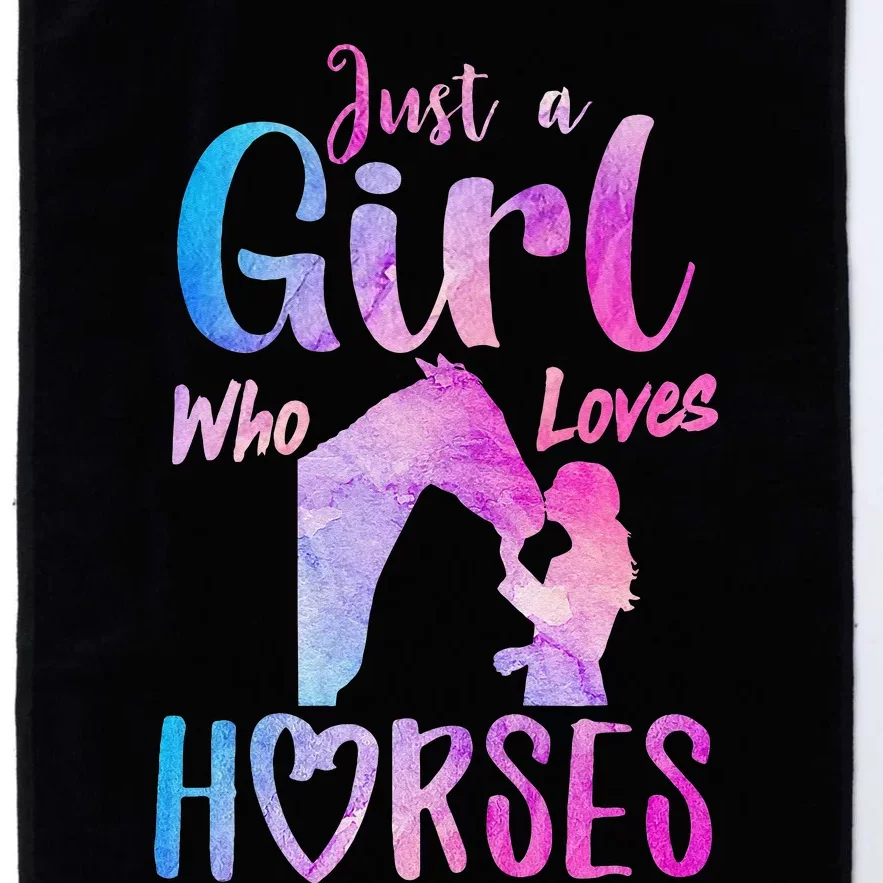 Just A Who Loves Horses Riding Cute Horse Platinum Collection Golf Towel