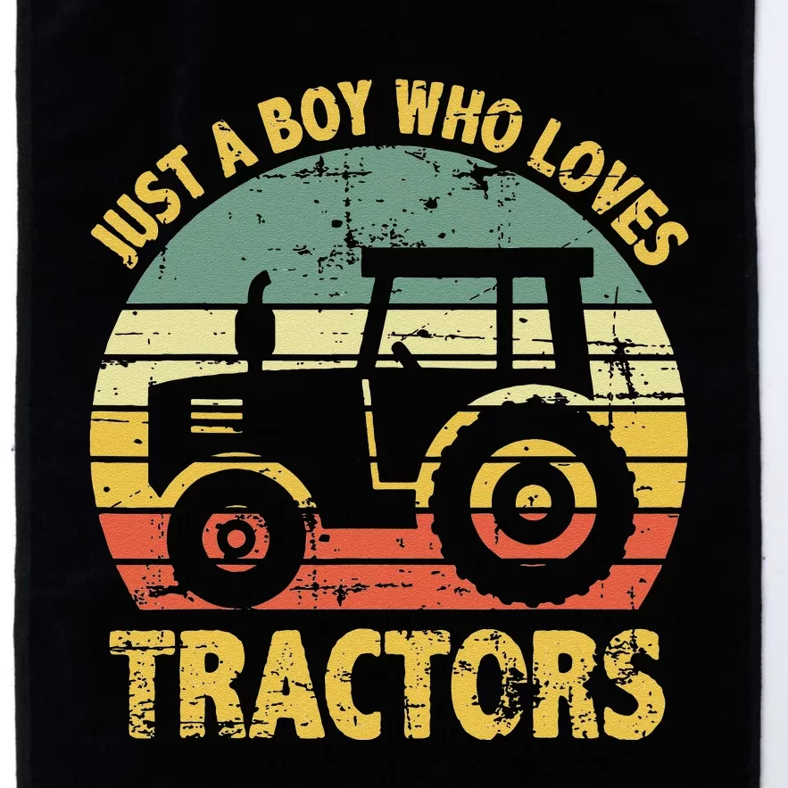 Just A  Who Loves Tractors Funny Farming For Farmer Platinum Collection Golf Towel