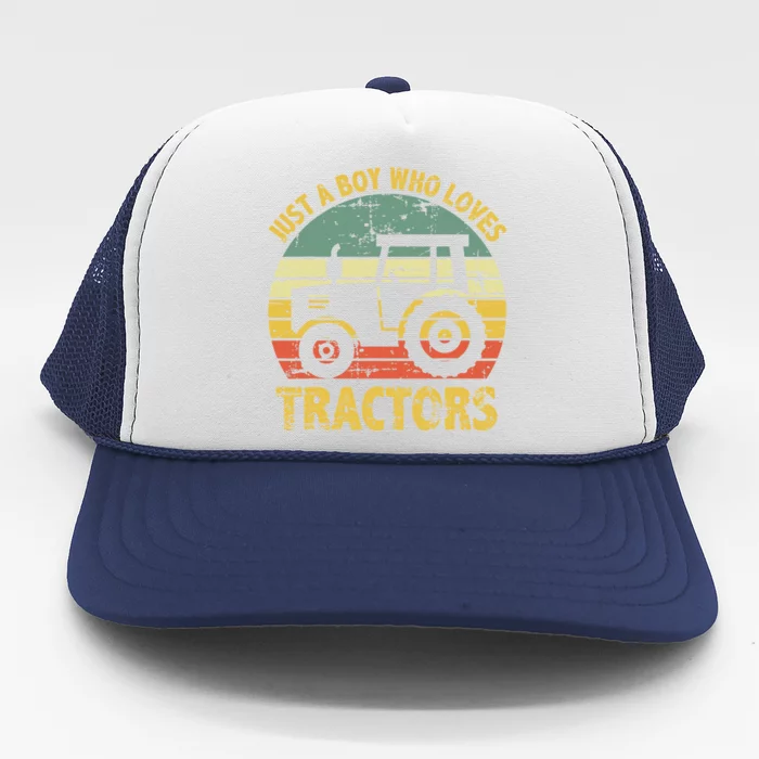 Just A  Who Loves Tractors Funny Farming For Farmer Trucker Hat