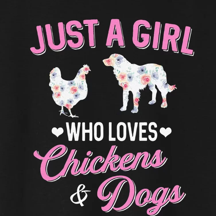 Just A  Who Loves Chickens Dog Lover  Farmer Women's Crop Top Tee