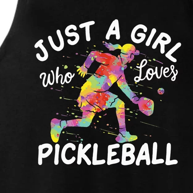 Just A Who Loves Pickleball Ladies Tri-Blend Wicking Tank