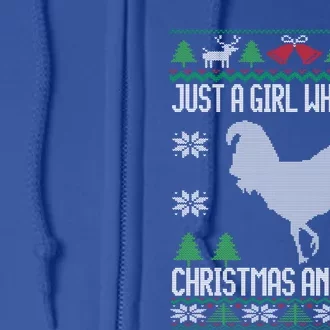 Just A Who Loves Christmas And Cocks Ugly Christmas Gift Full Zip Hoodie