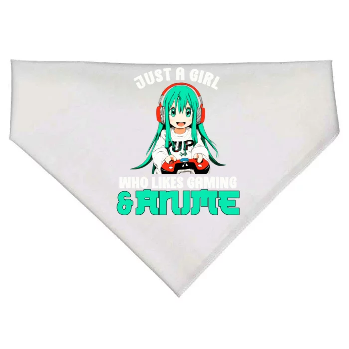 Just A Who Like Gaming And Anime Video Gamer Funny Gift USA-Made Doggie Bandana