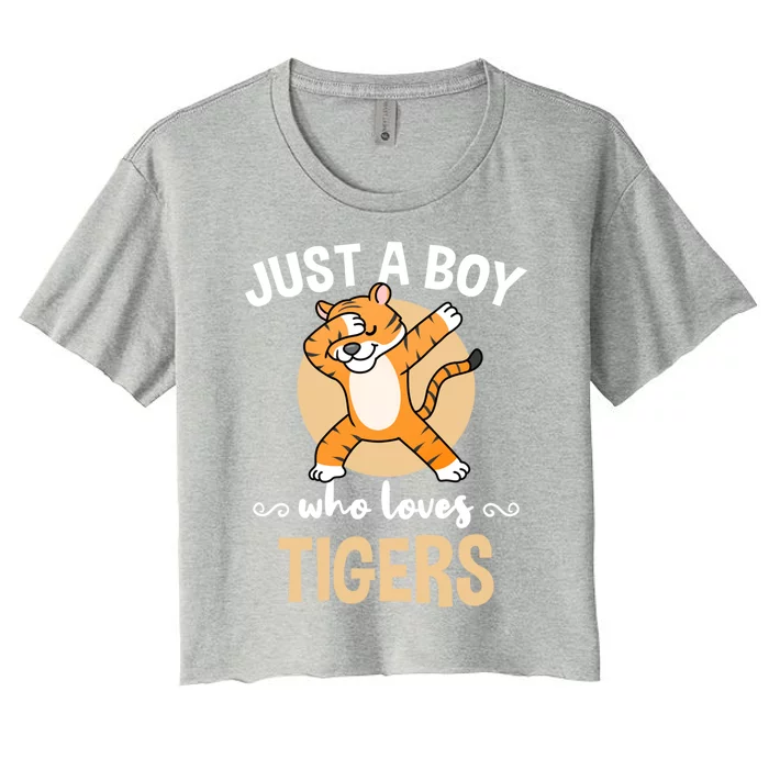 Just A Who Loves Tigers African Animal Gift Women's Crop Top Tee