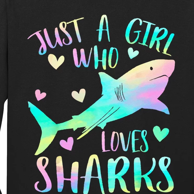 Just a Who Loves Sharks Cute Shark Lover Themed Long Sleeve Shirt