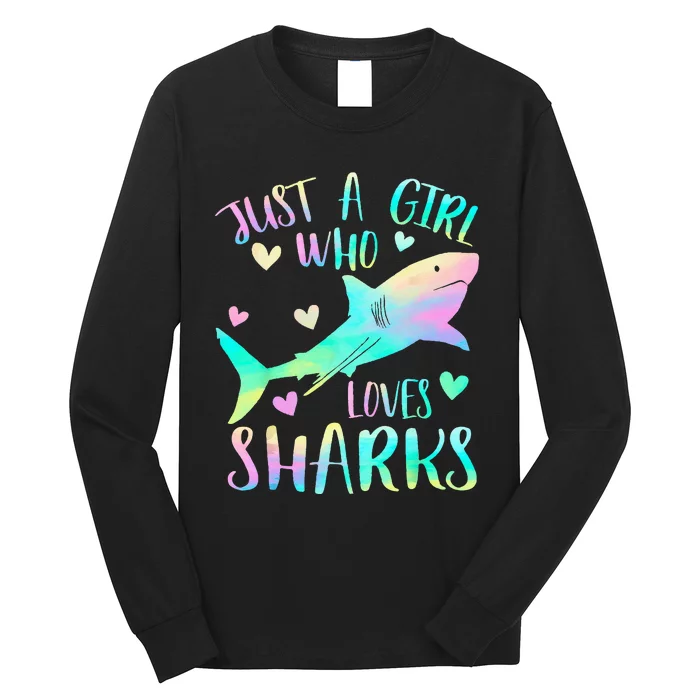 Just a Who Loves Sharks Cute Shark Lover Themed Long Sleeve Shirt