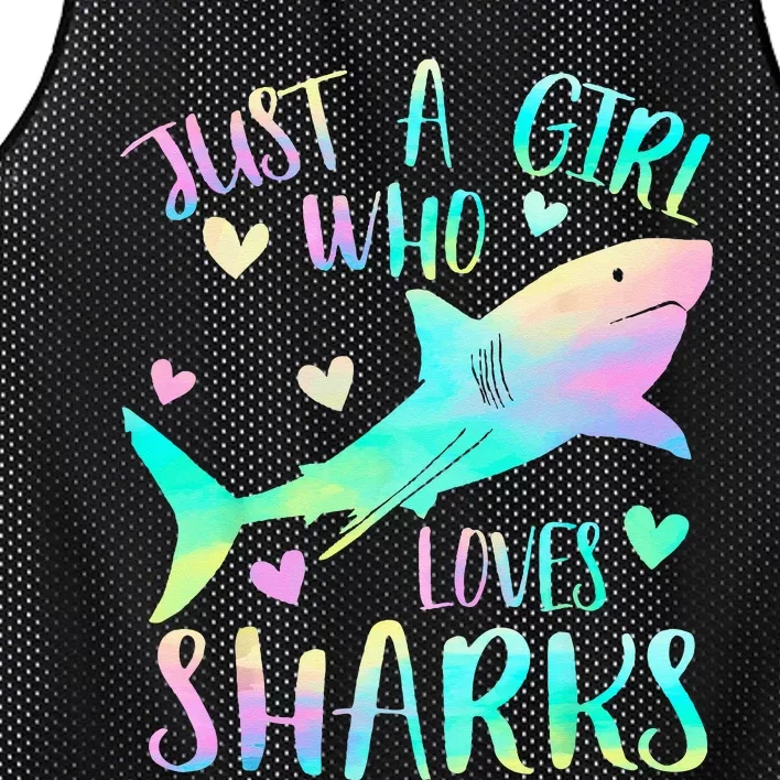 Just a Who Loves Sharks Cute Shark Lover Themed Mesh Reversible Basketball Jersey Tank