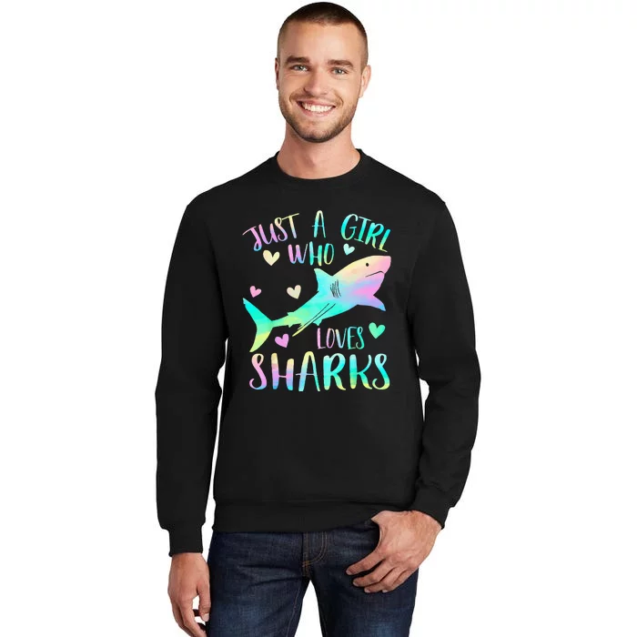 Just a Who Loves Sharks Cute Shark Lover Themed Tall Sweatshirt