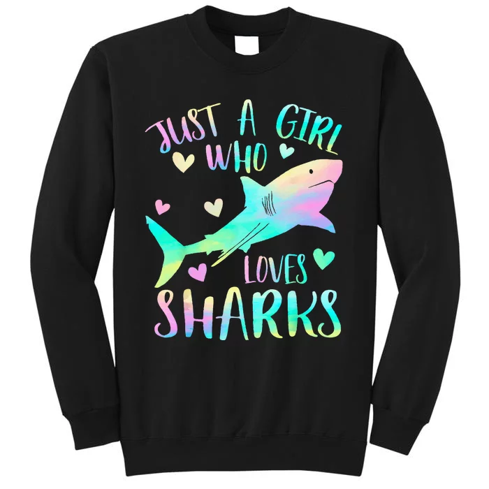 Just a Who Loves Sharks Cute Shark Lover Themed Tall Sweatshirt