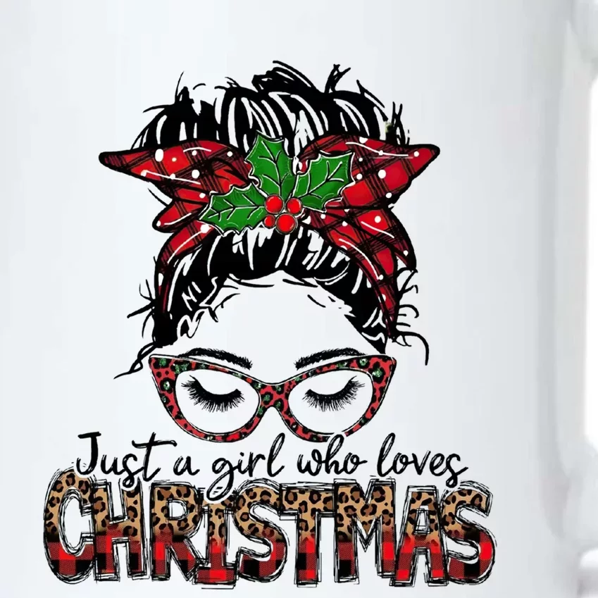 Just A Who Loves Christmas Messy Bun Family Pajamas Funny Gift Black Color Changing Mug