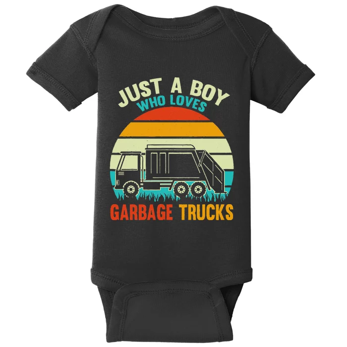 Just A Who Loves Garbage Trucks Baby Bodysuit