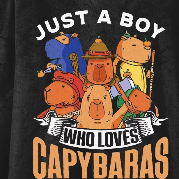 Just A  Who Loves Capybaras Animal Rodent Capybara Lover Hooded Wearable Blanket