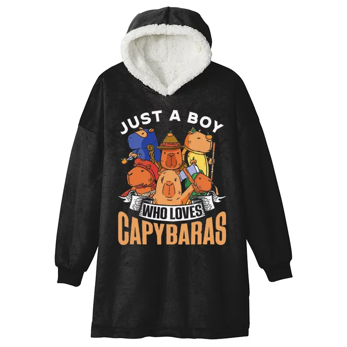 Just A  Who Loves Capybaras Animal Rodent Capybara Lover Hooded Wearable Blanket