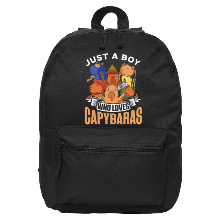 Just A  Who Loves Capybaras Animal Rodent Capybara Lover 16 in Basic Backpack