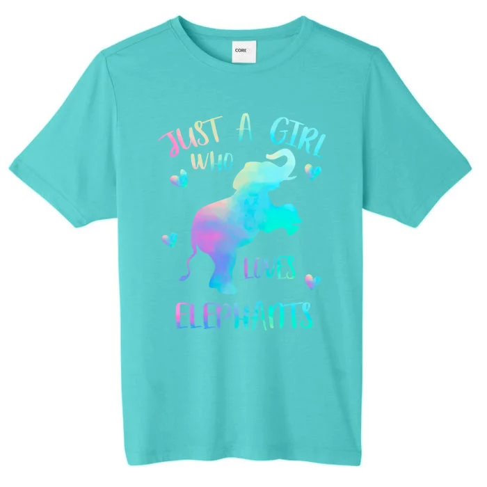 Just A Who Loves Elephants Watercolor Elephant Love Gift ChromaSoft Performance T-Shirt