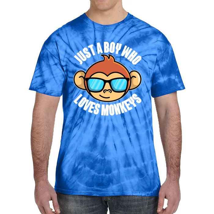 Just A Who Loves Monkeys With Sunglasses Gift Tie-Dye T-Shirt