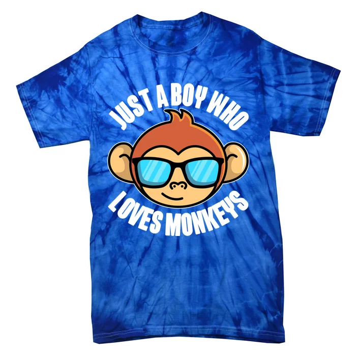 Just A Who Loves Monkeys With Sunglasses Gift Tie-Dye T-Shirt