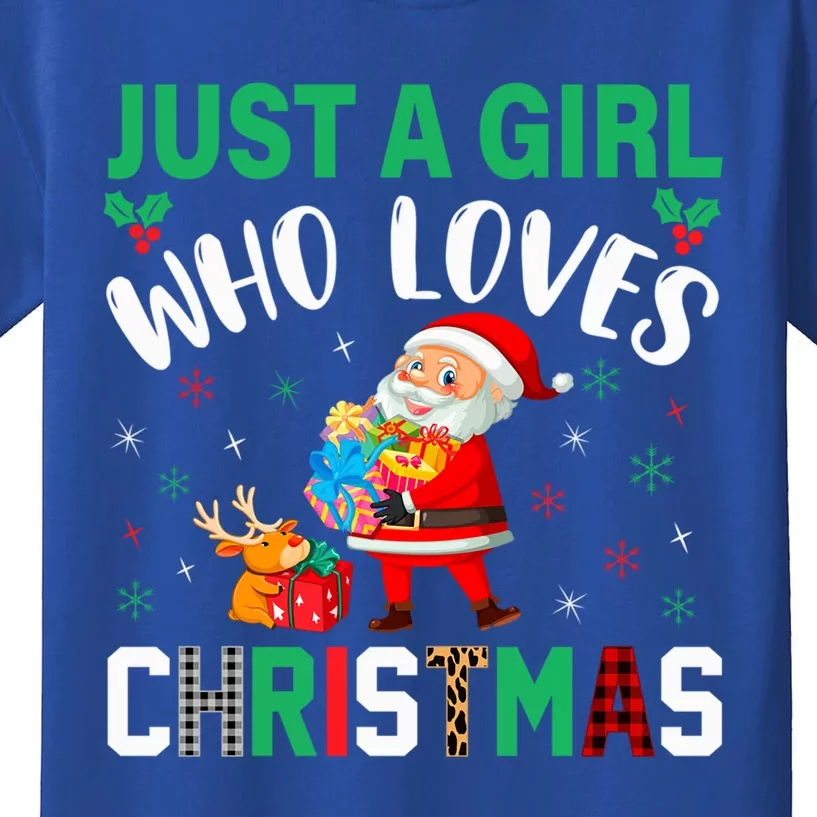 Just A Who Loves Christmas Holiday Season Cute Gift Kids T-Shirt