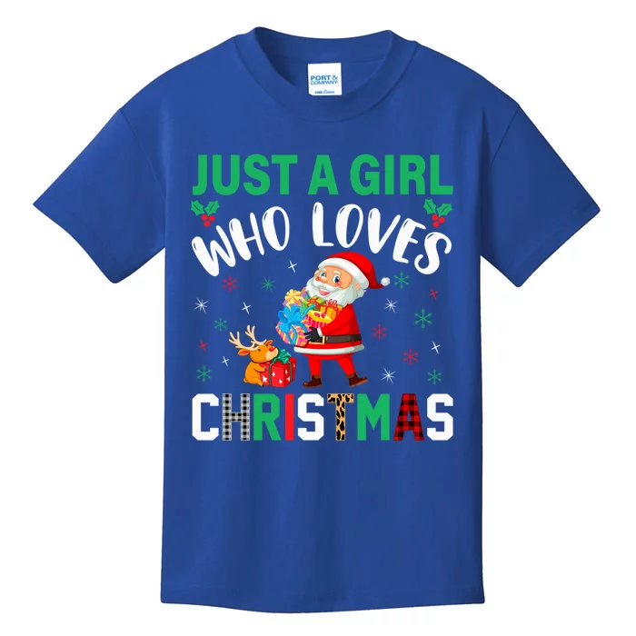 Just A Who Loves Christmas Holiday Season Cute Gift Kids T-Shirt