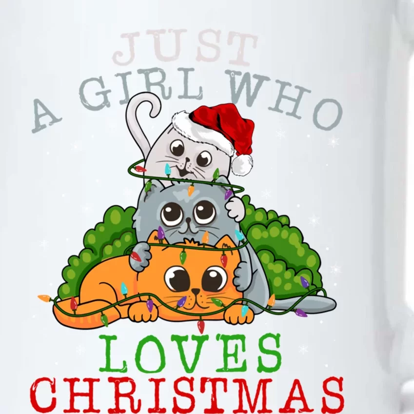 Just A Who Loves Christmas Funny Xmas Cats Lights Funny Gift Cool Gift Black Color Changing Mug