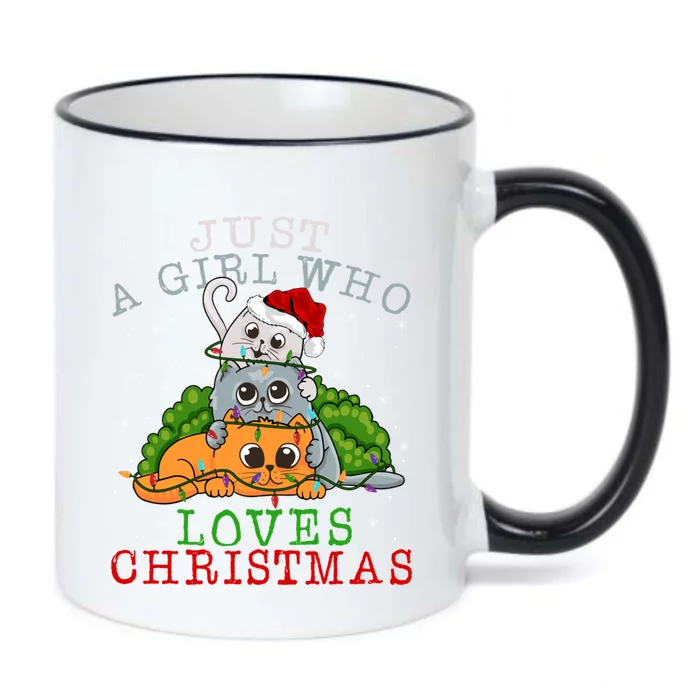 Just A Who Loves Christmas Funny Xmas Cats Lights Funny Gift Cool Gift Black Color Changing Mug