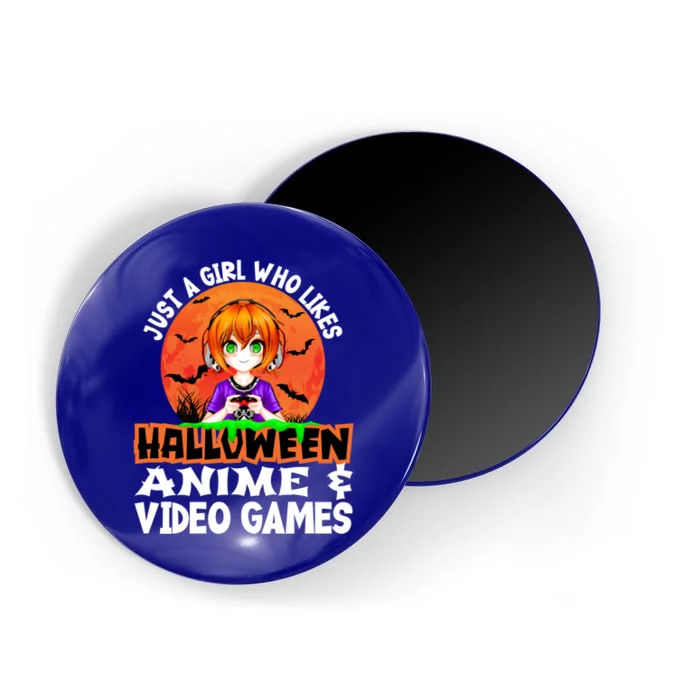 Just A Who Likes Halloween Anime And Video Games Funny Gift Magnet