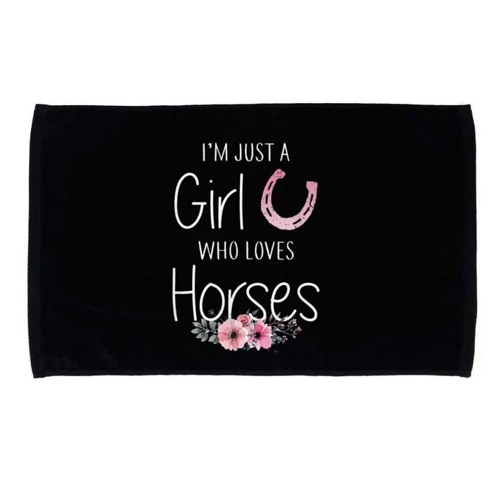 Just A Who Loves Horses Horse Gifts for Cute Microfiber Hand Towel