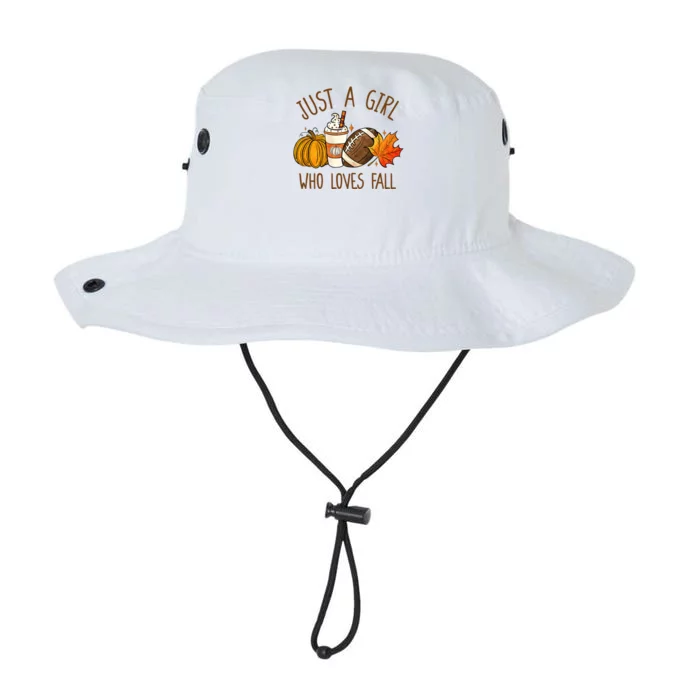 Just A Who Loves Fall Pumpkin Coffee Latte Football Gift Legacy Cool Fit Booney Bucket Hat