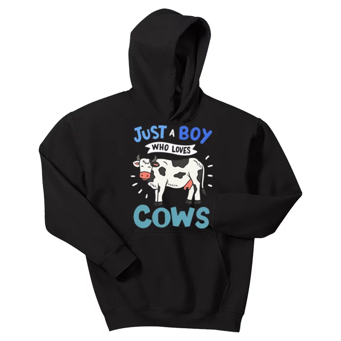 Just a  Who Loves Cows Funny Cows Lover Gift Kids Hoodie