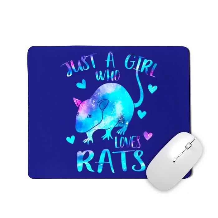 Just A Who Loves Rats Cute Rat Lover Galaxy Theme Meaningful Gift Mousepad