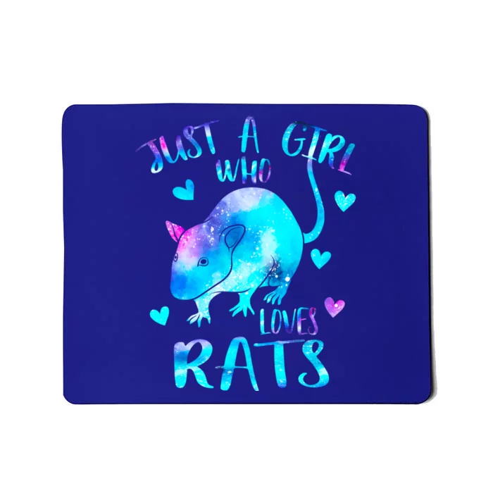 Just A Who Loves Rats Cute Rat Lover Galaxy Theme Meaningful Gift Mousepad