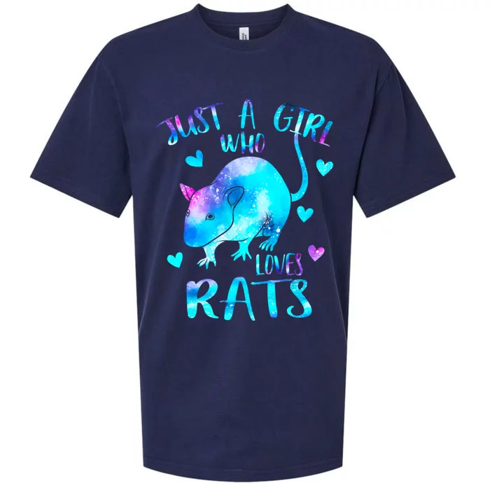 Just A Who Loves Rats Cute Rat Lover Galaxy Theme Meaningful Gift Sueded Cloud Jersey T-Shirt