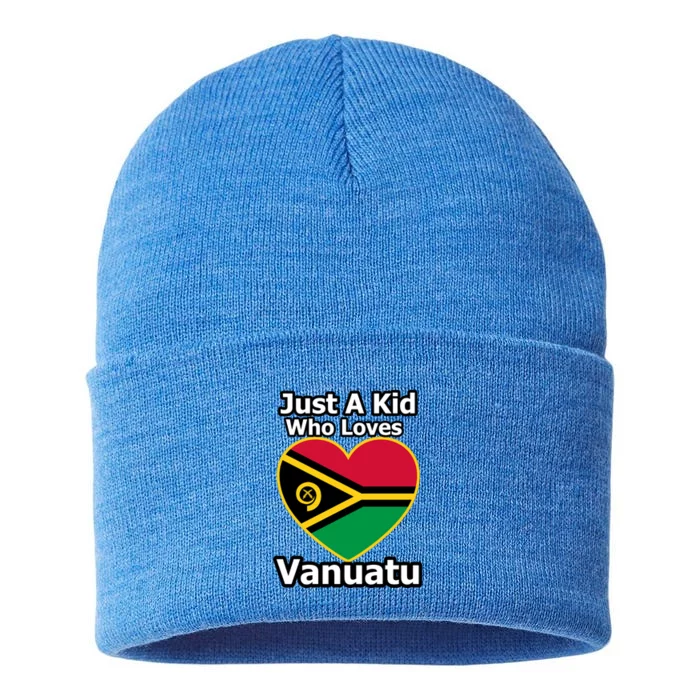 Just A Who Loves Vanuatu Gift Sustainable Knit Beanie