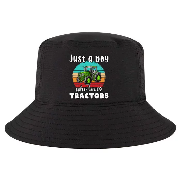 Just A  Who Loves Tractors Funny Farm birthday Cool Comfort Performance Bucket Hat